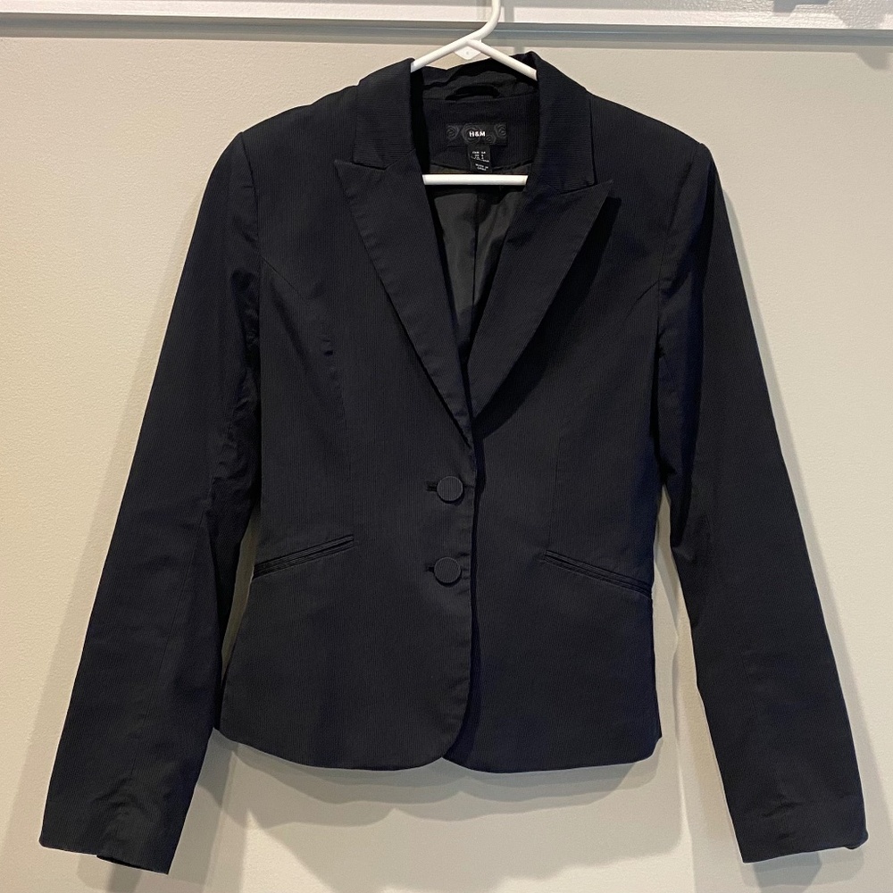 Black Pinstripe Blazer